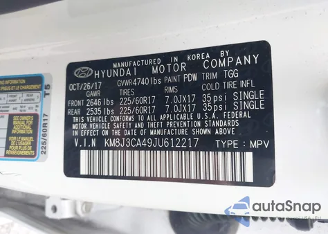 2018 Hyundai Tucson Sel из США, поврежденный, VIN KM8J3CA49JU612217